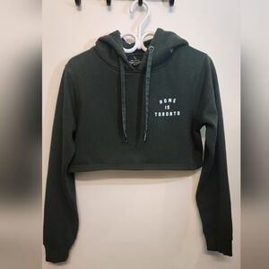 Peace Collective ''Home Is Toronto" Women Green Crop Hoodie size XS